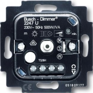 Busch-Jaeger dimmer 20-500W 2247U (gloeilamp / halogeen 230V / ls gewikkeld)
